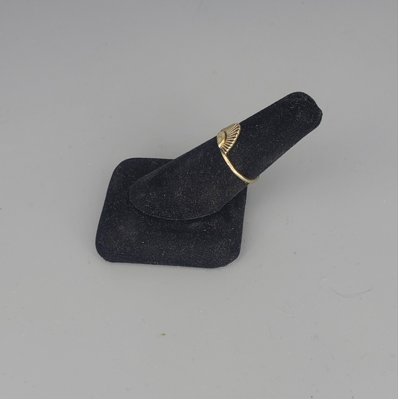 Goldtone Necklace, Red Studs and Half Oval Ring set, 3pc set - Picture 8 of 12